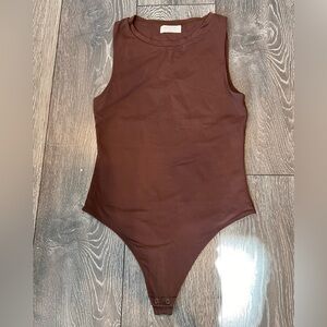 Aritzia Babaton Chocolate Brown Bodysuit - Size M